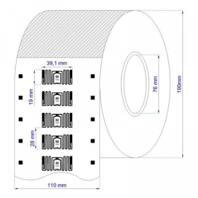RFID метка UHF самоклеющаяся Trace TE65 "Short-Apparel", M5, 40x20 мм, PP-HT